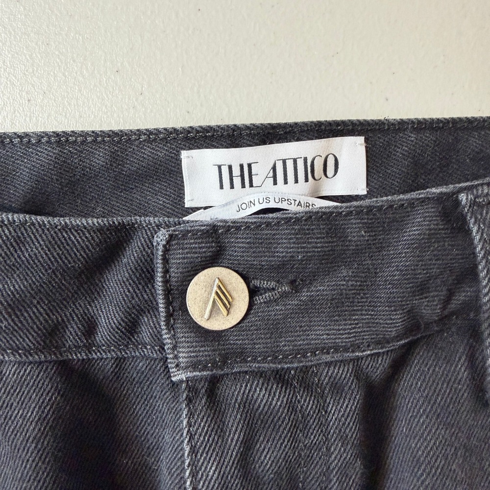 NWOT The Attico Essie Low Rise Tapered Cargo Jeans Black Denim 25 XS - Picture 4 of 14